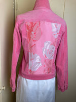 Pink Corduroy Floral Jacket / L