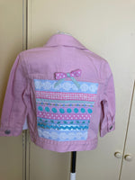 Pretty in pink - Little girls denim jacket with pastel Lilly Pulitzer / XS (4-5)