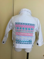 Adorable Baby white denim jacket with pastel Lilly Pulitzer / 12-18mos