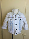 Adorable Baby white denim jacket with pastel Lilly Pulitzer / 12-18mos